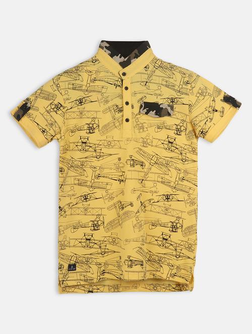 yellow cotton t-shirt with free mask - 17085713 - Very Small Image - 1