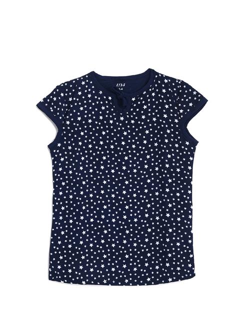 blue polyester regular tops & tee - 17085901 - Very Small Image - 1