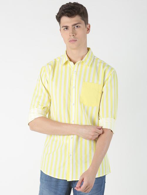 yellow striped casual shirt - 17086060 - Very Small Image - 1