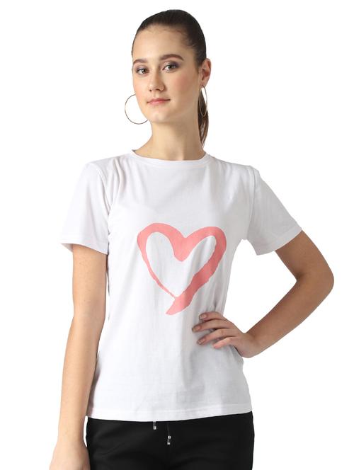 women's front print crew neck t-shirt - 17086399 - Very Small Image - 1