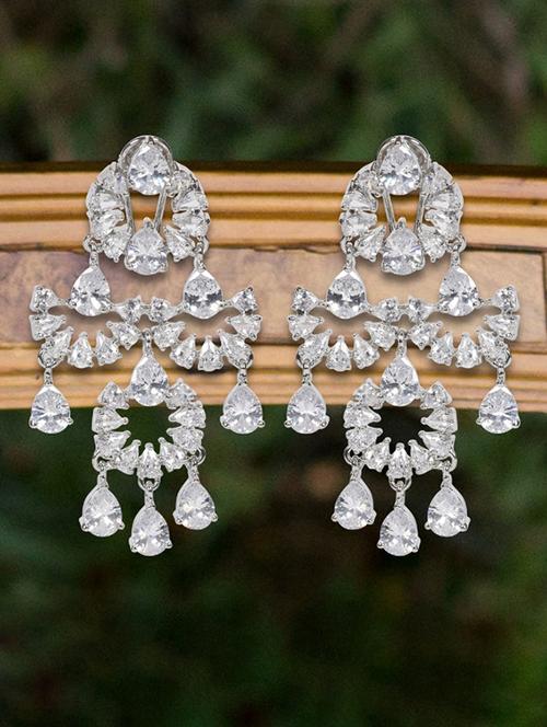 silver copper drop earring - 17086910 - Very Small Image - 1