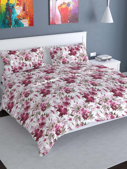   polycotton double bedsheet with 2 pillow covers - 17088349 - Very Small Image - 1