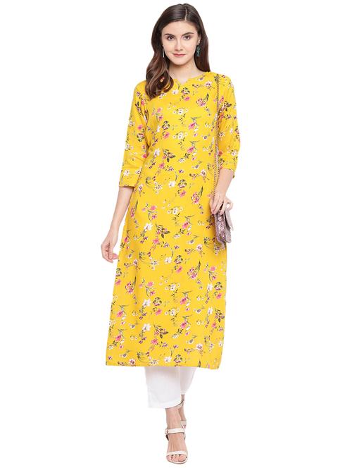 floral straight kurta - 17088529 - Very Small Image - 1
