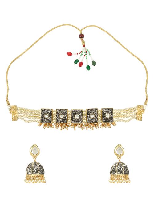 gold metal necklaces and earring - 17090592 - Very Small Image - 1