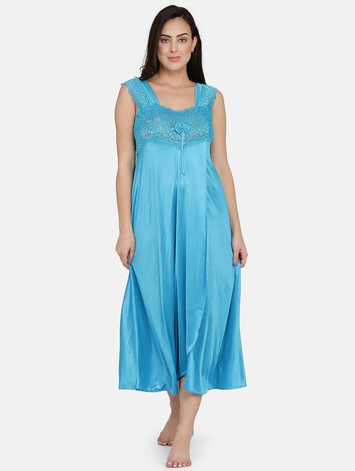 black satin nighty with robe  - 17090938 - Very Small Image - 1