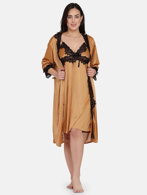 laced nighty with robe  - 17090939 - Very Small Image - 1