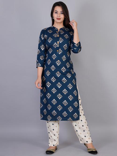 printed kurta pant set - 17090947 - Very Small Image - 1