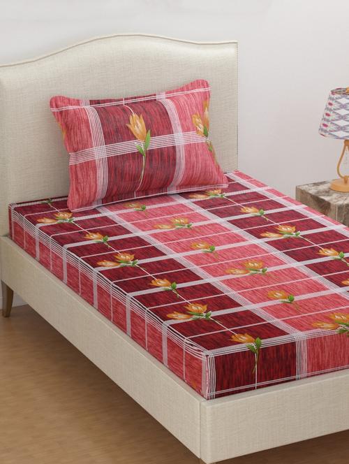  cotton 1 single  bedsheets with 1 pillow cover - 17092227 - Very Small Image - 1