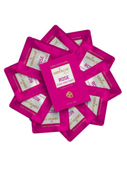 gemblue biocare rose facial mask sheet pack of 10 - 17092450 - Very Small Image - 1
