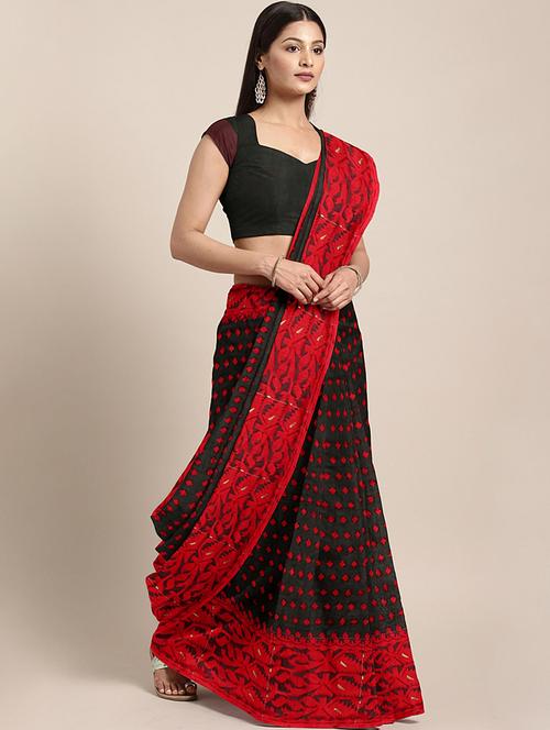 self design jamdani saree - 17092582 - Very Small Image - 1