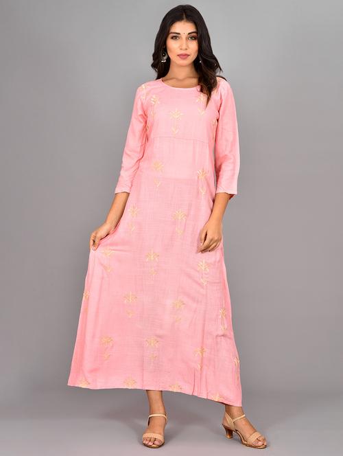 embroidered a-line ethnic dress - 17093301 - Very Small Image - 1