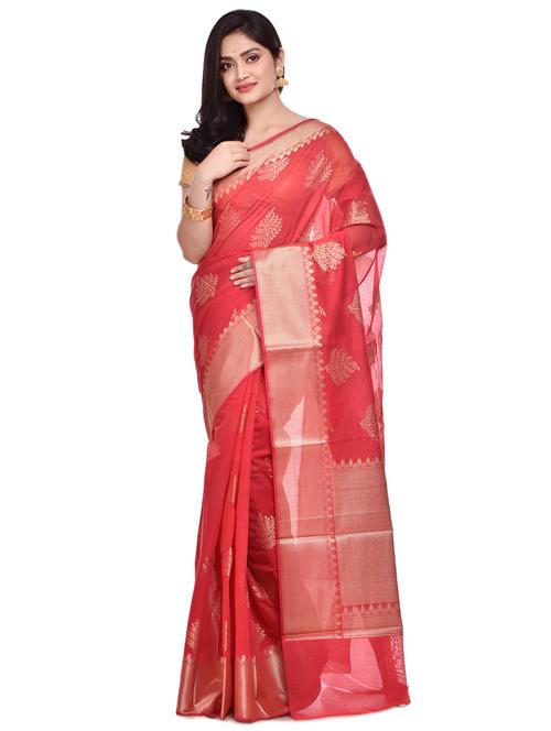 self design banarasi saree with blouse - 17095136 - Very Small Image - 1