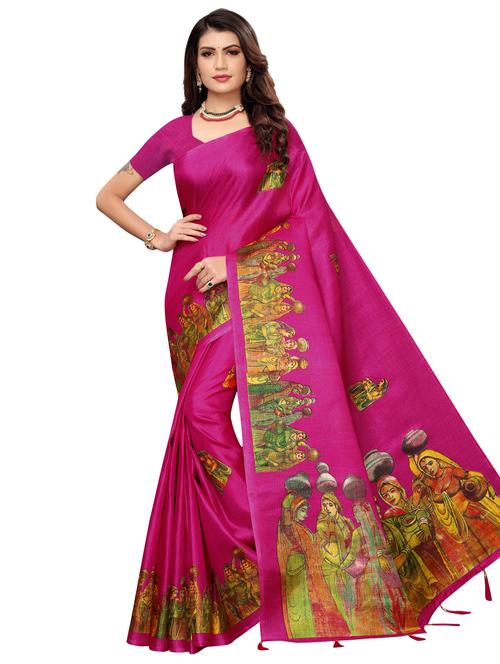 conversational printed saree with blouse - 17095869 - Very Small Image - 1