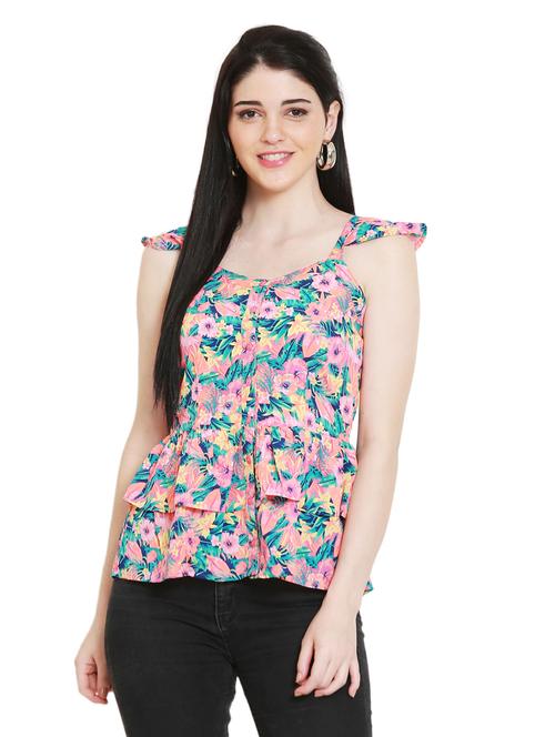 floral print peplum top  - 17096122 - Very Small Image - 1