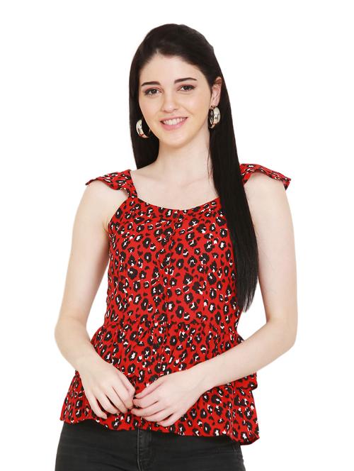 women's peplum shoulder strap top - 17096123 - Very Small Image - 1