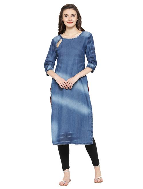 women's straight kurta - 17097788 - Very Small Image - 1