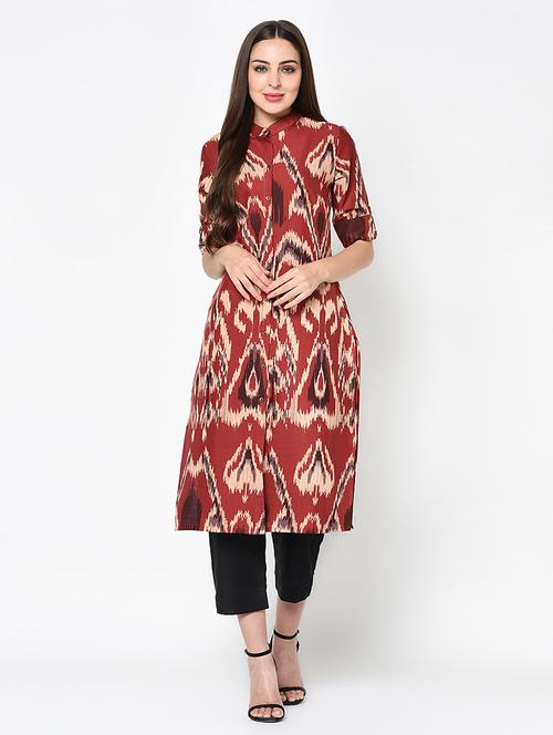 ikat straight kurta - 17097939 - Very Small Image - 1
