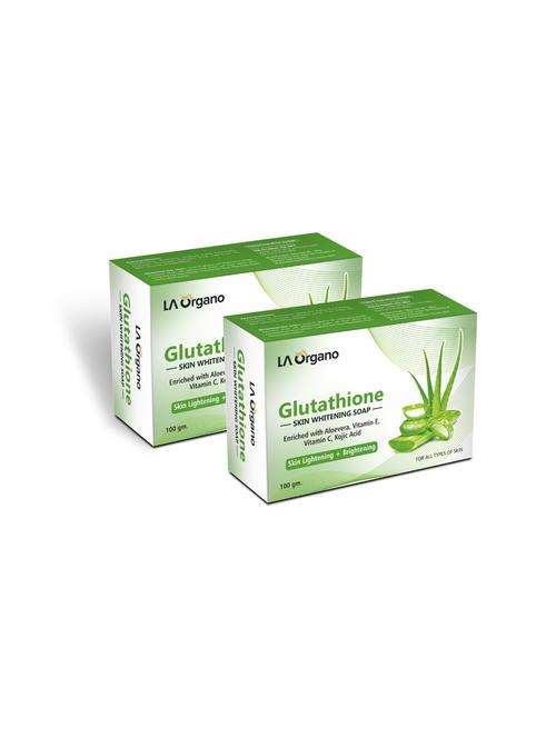 la organo glutathione aloe vera skin lightening & brightening soap for all skin type (100gm) pack of 2 - 17098871 - Very Small Image - 1
