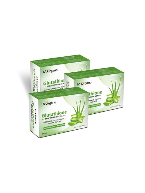 la organo glutathione aloe vera skin lightening & brightening soap for all skin type (100gm) pack of 3 - 17098872 - Very Small Image - 1