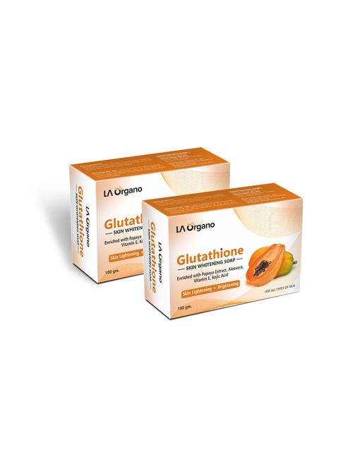 la organo glutathione papaya skin lightening & brightening soap for all skin type (100gm) pack of 2 - 17098901 - Very Small Image - 1