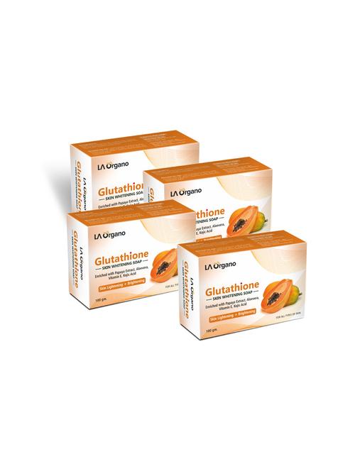 la organo glutathione papaya skin lightening & brightening soap for all skin type (100gm) pack of 4 - 17098903 - Very Small Image - 1