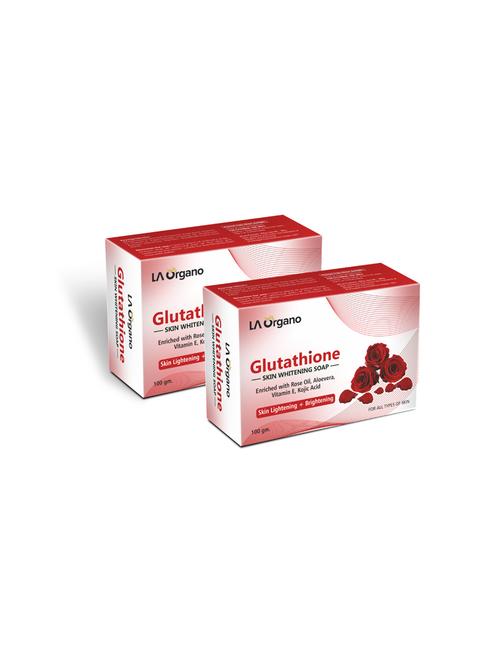 la organo glutathione rose skin lightening & brightening soap for all skin type (100gm) pack of 2 - 17098907 - Very Small Image - 1