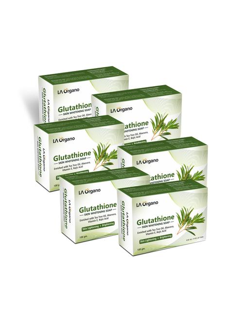 la organo glutathione teatree skin lightening & brightening soap for all skin type (100gm) pack of 6 - 17098917 - Very Small Image - 1