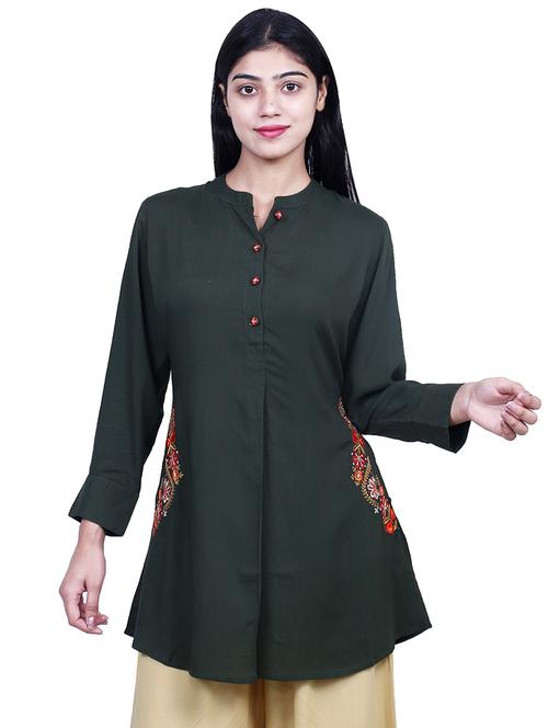embroidered a-line kurta  - 17098968 - Very Small Image - 1
