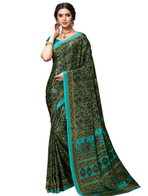 abstract printed saree with blouse - 17100636 - Very Small Image - 1