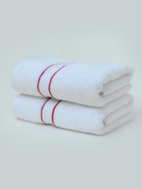 red cording white hand towels - 17101260 - Very Small Image - 1