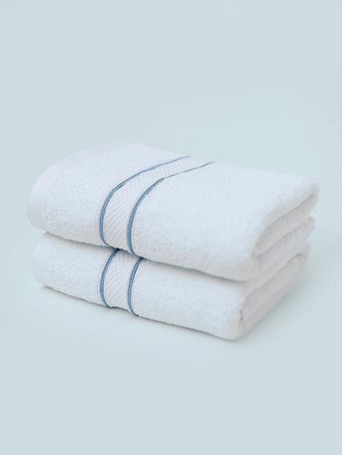 blue cording white hand towels - 17101262 - Very Small Image - 1