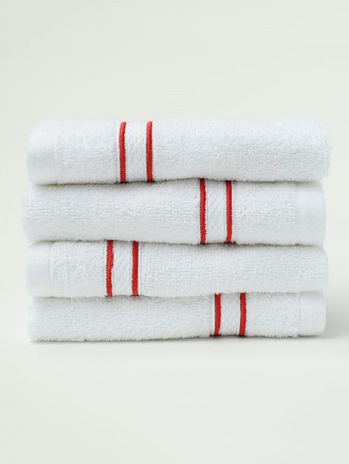 red cording white face towels - 17101264 - Very Small Image - 1