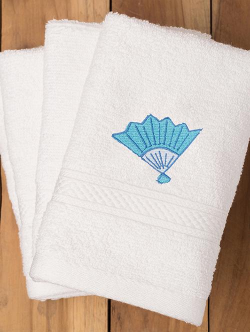 fanfare embroidered face towels (set of 4)   - 17101271 - Very Small Image - 1