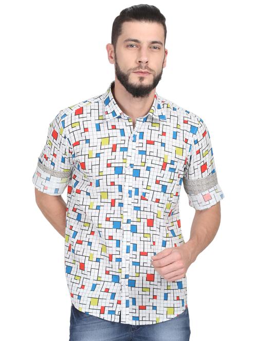 white checkered casual shirt - 17102454 - Very Small Image - 1