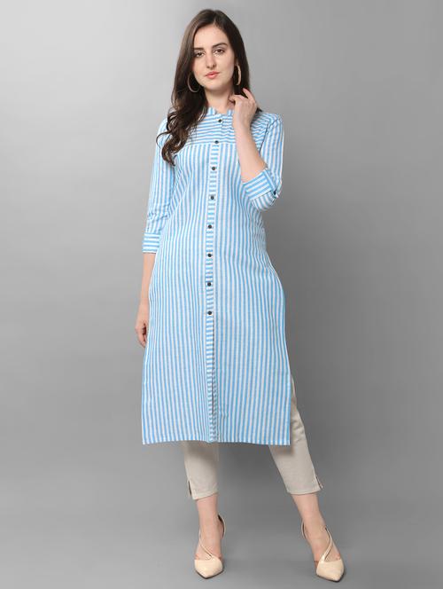 striped straight kurta - 17105005 - Very Small Image - 1