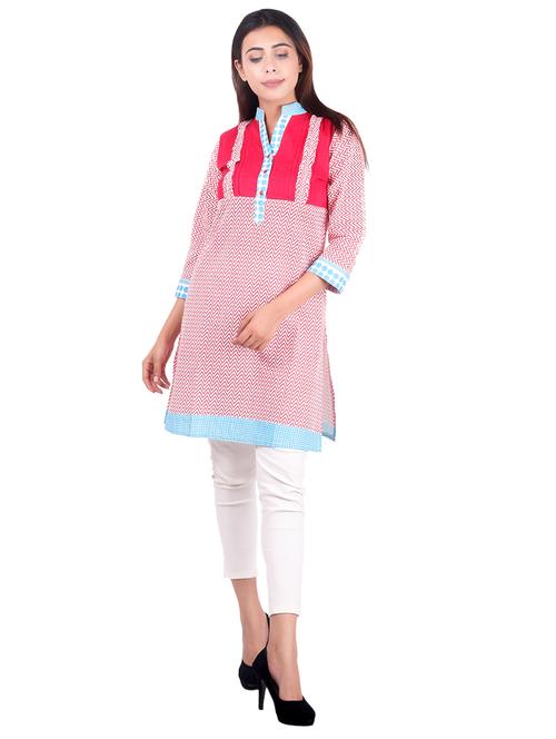 chevron straight kurta - 17105143 - Very Small Image - 1