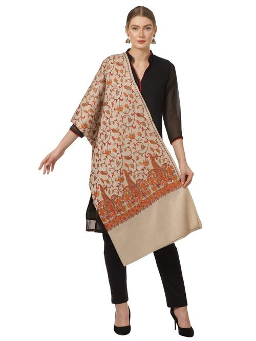 beige wool blend shawl - 17107404 - Very Small Image - 1