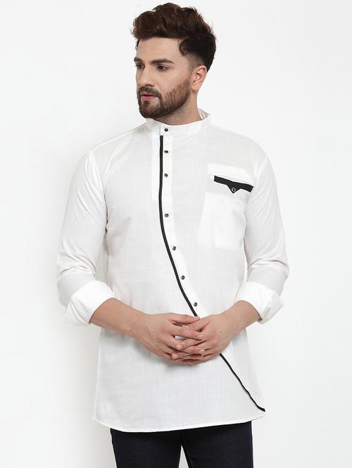 white solid short kurta - 17110410 - Very Small Image - 1