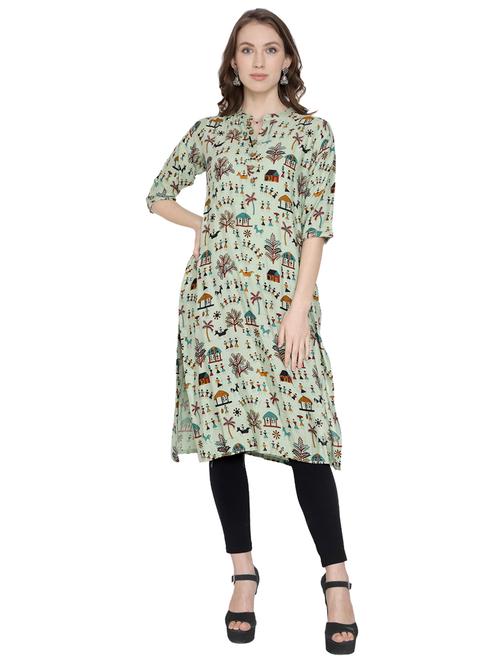 warli straight kurta - 17110419 - Very Small Image - 1