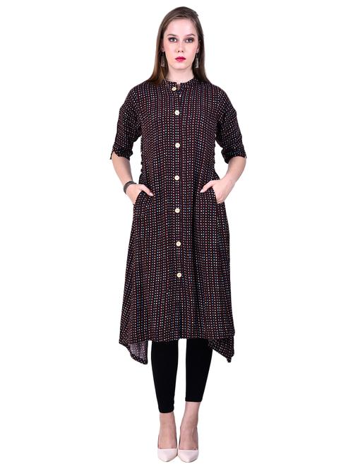printed asymmetric kurta - 17110430 - Very Small Image - 1