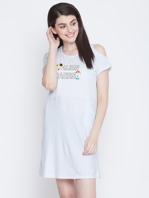 women round neck printed sleepshirt  - 17110794 - Very Small Image - 1