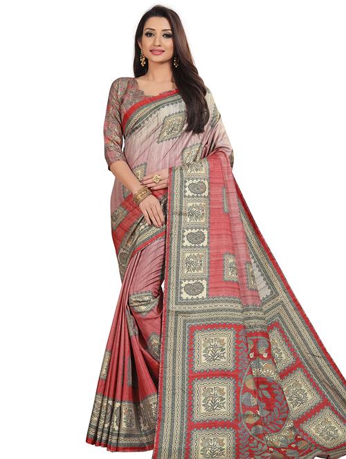 printed baluchari saree with blouse - 17112120 - Very Small Image - 1