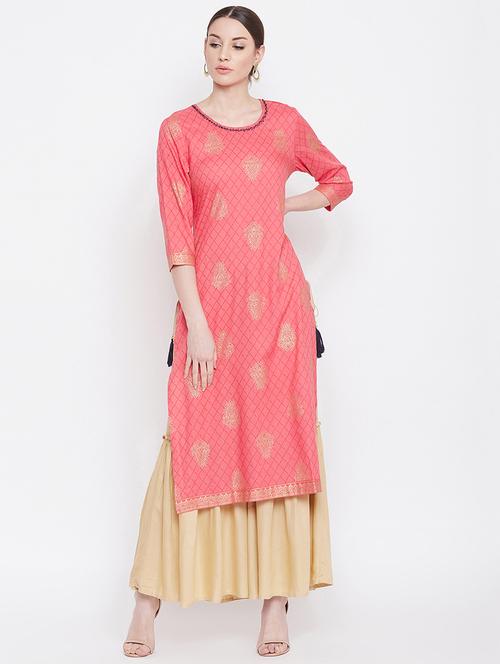 printed kurta sharara set - 17112979 - Very Small Image - 1