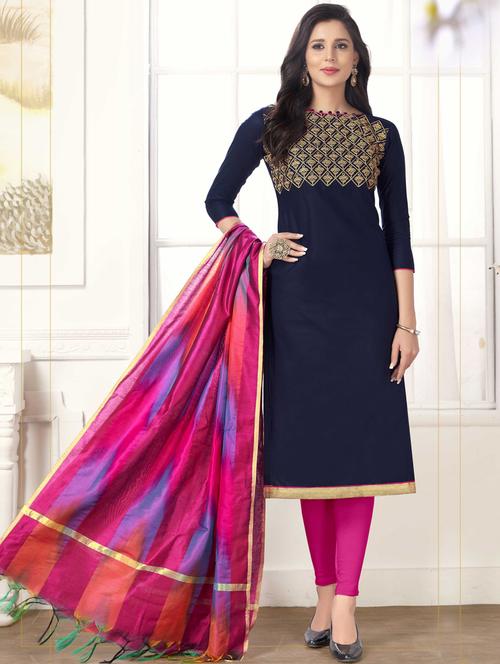 churidaar unstitched suit - 17116084 - Very Small Image - 1