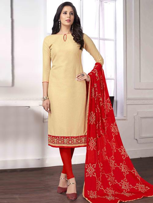 churidaar unstitched suit - 17116099 - Very Small Image - 1