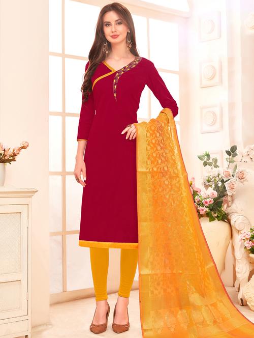 churidaar unstitched suit - 17116114 - Very Small Image - 1