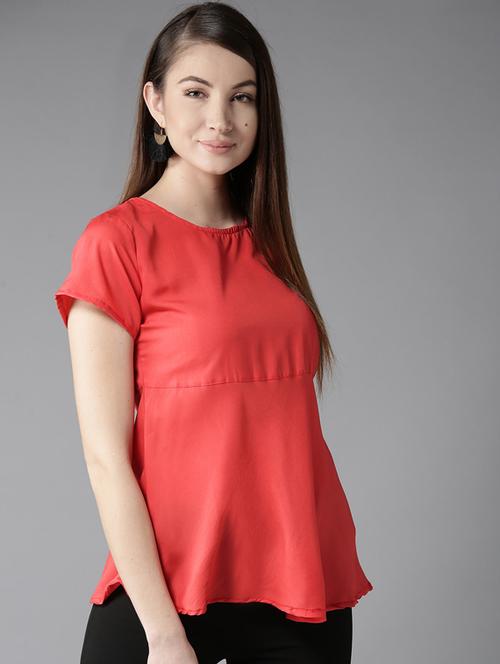 round neck a-line top  - 17116612 - Very Small Image - 1