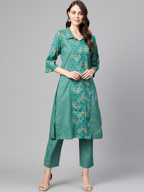 printed kurta pant set - 17116681 - Very Small Image - 1