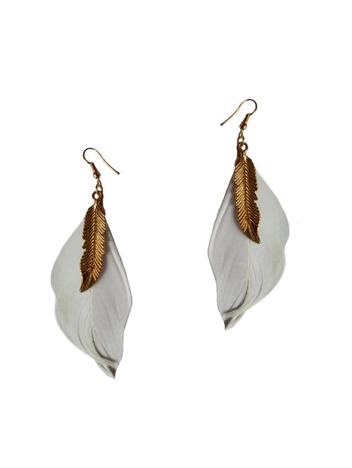 white metal drop earring - 17116745 - Very Small Image - 1