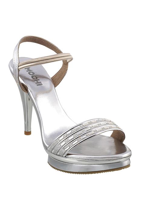 silver synthetic back strap sandals - 17117342 - Very Small Image - 1